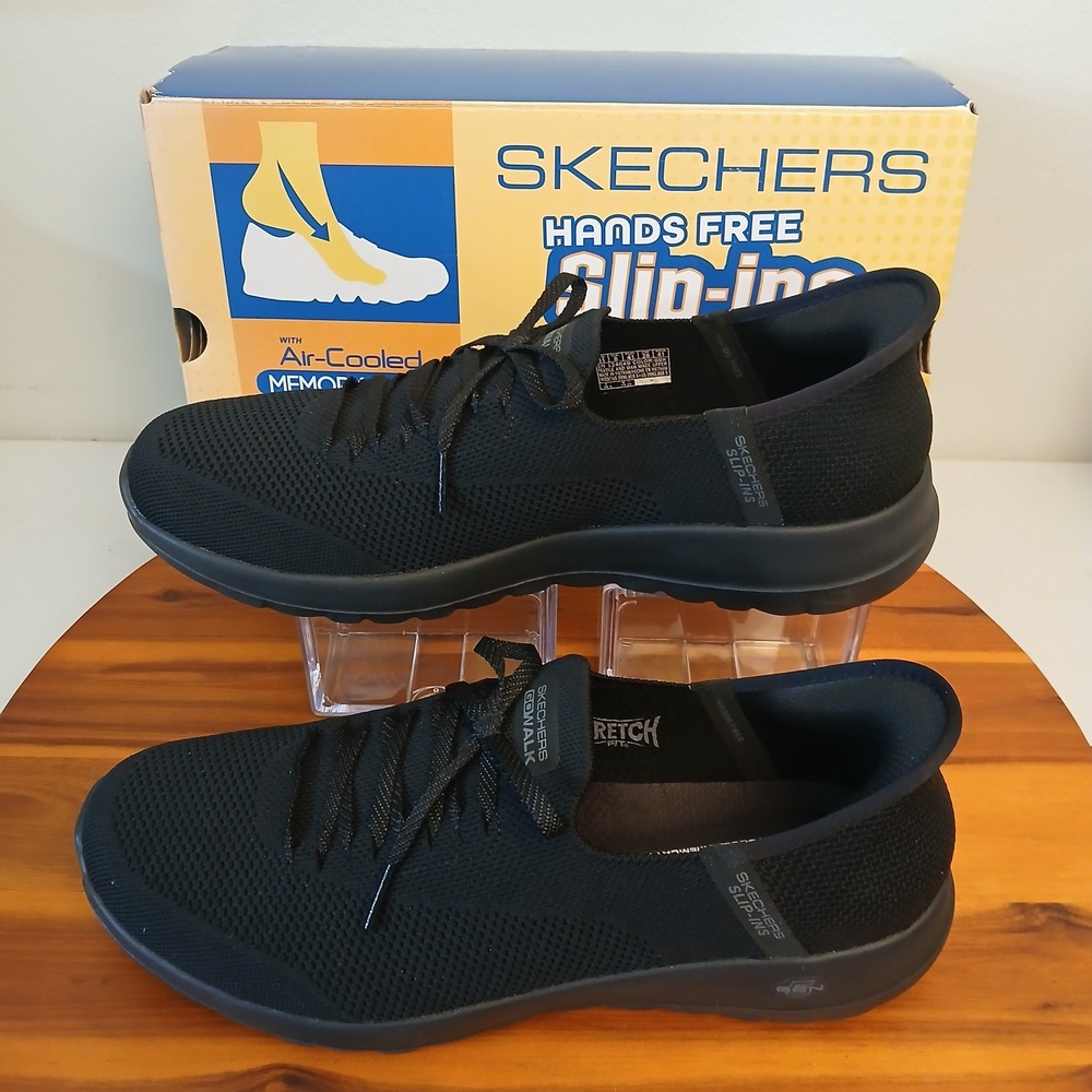 Skechers Slip-ins Womens 11 Black Go‎ Walk Joy Abby Hands Free Shoes Sneakers